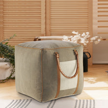 Load image into Gallery viewer, Gray Cotton Blend Ottoman