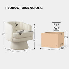 Load image into Gallery viewer, Product dimensions of a chair and a cardboard box on a white background