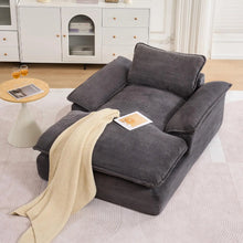 Load image into Gallery viewer, Gray sofa with a beige blanket in a living room setting