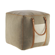 Load image into Gallery viewer, Gray Cotton Blend Ottoman
