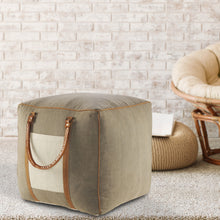 Load image into Gallery viewer, Gray Cotton Blend Ottoman
