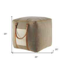 Load image into Gallery viewer, Gray Cotton Blend Ottoman
